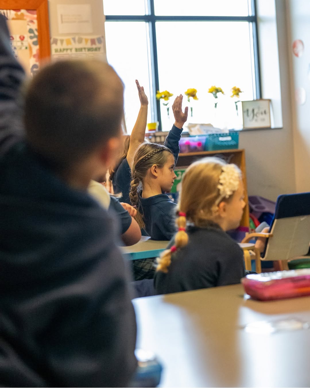 Concordia elementary students participating in a classroom discussion